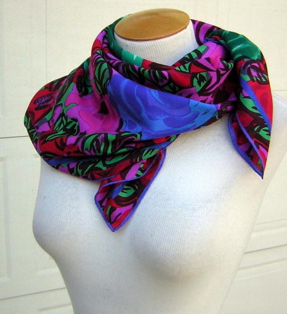 Scares Gift Vintage Albert Nipon Silk Scarf - Ric… - image 3