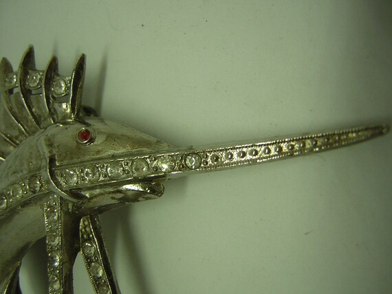 Vintage Large Brooch Sailfish Swordfish Marlin Bi… - image 4