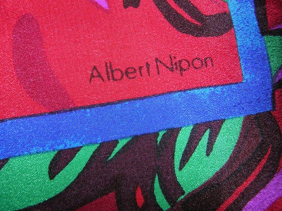 Scares Gift Vintage Albert Nipon Silk Scarf - Ric… - image 4