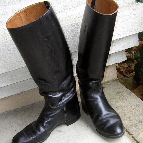 Vintage British Riding Boots - Tall Equestrian EnglishTop Quality - Womens US 7 1/2 D or Euro Size 38 REDUCED