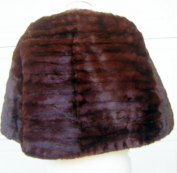 Real Fur Stole Wrap Mink or Sable Dark Auburn Love