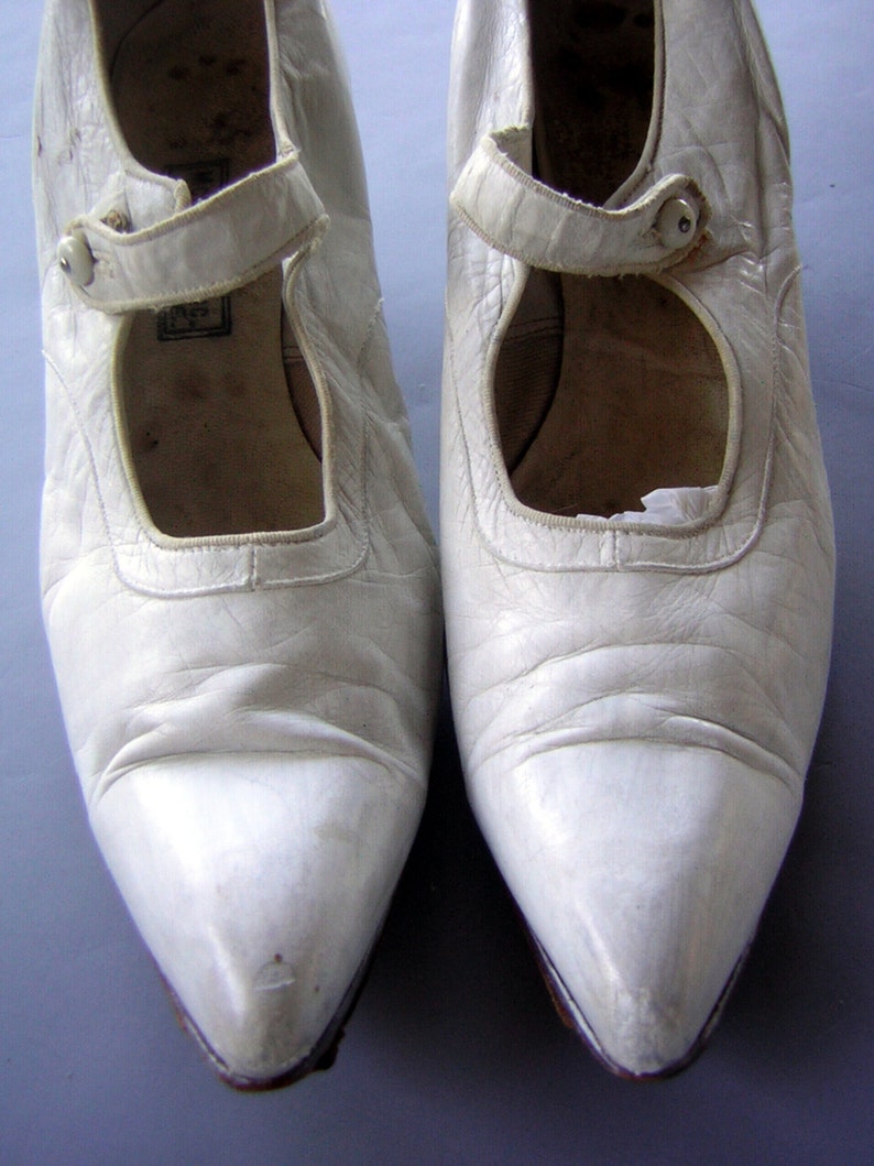 Vintage 1800s 1900s White Shoes Heels Edwardian Belle Epoch Etsy