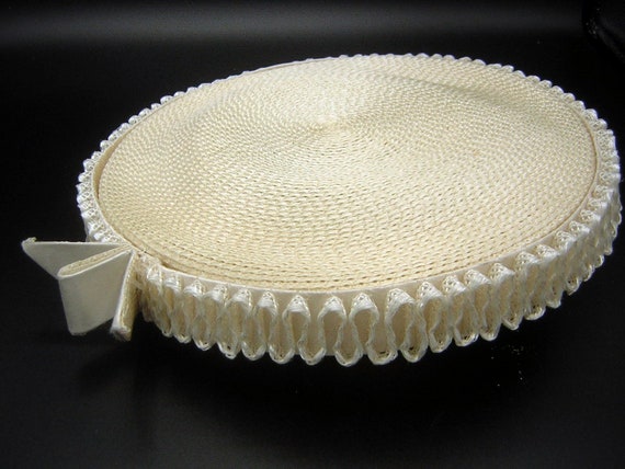 Vintage Hat Saucer Style with Ribbon Candy Trim -… - image 1