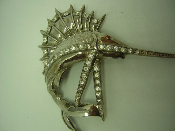 Vintage Large Brooch Sailfish Swordfish Marlin Bi… - image 3