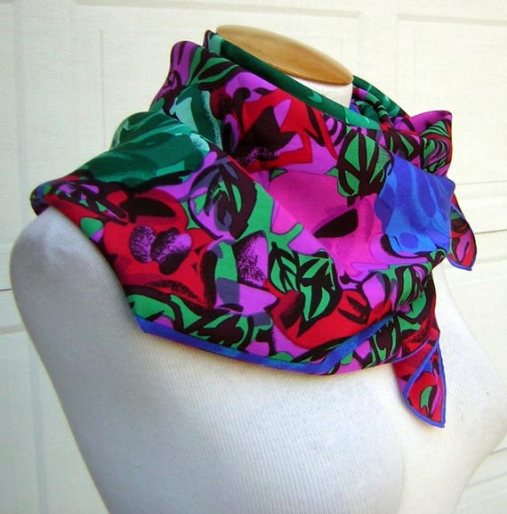 Scares Gift Vintage Albert Nipon Silk Scarf - Ric… - image 9