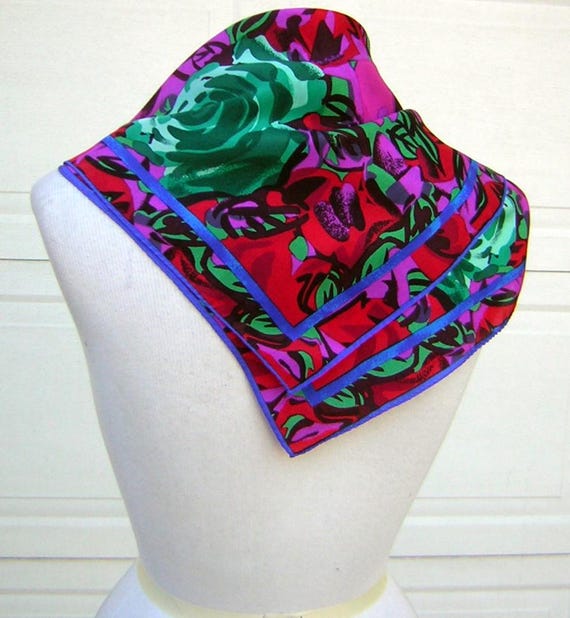 Scares Gift Vintage Albert Nipon Silk Scarf - Ric… - image 6