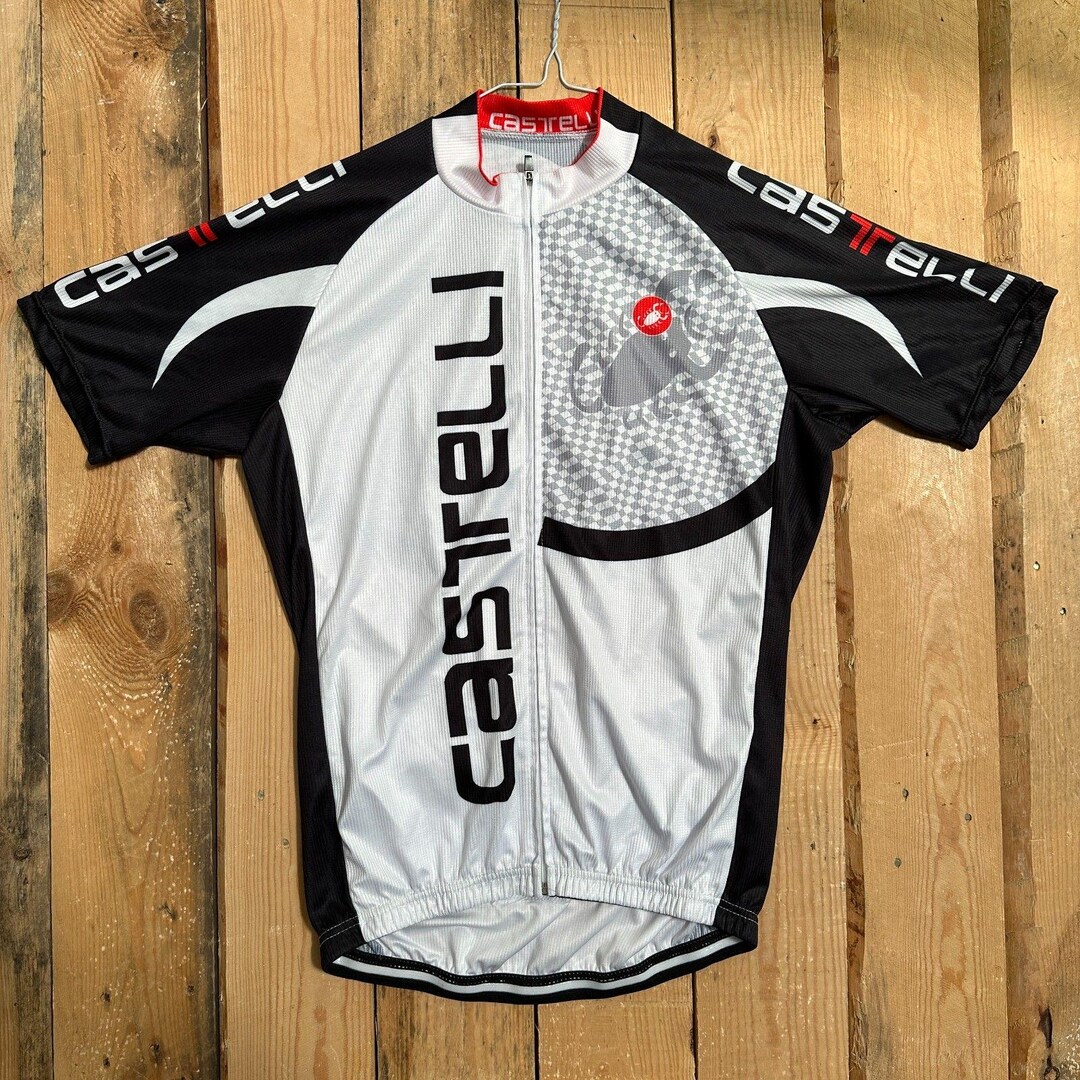 カステリ castelli サイクルジャージ ハーフジップ ロゴ 裏起毛 L