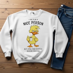 Grumpy Duck PNG, Funny Duck Clipart, Digital Download, Cute Duck Designs, Sublimation Art for Duck Lovers, Sarcastic Duck Art
