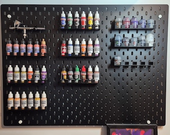 IKEA Skadis Paint Holder Racks (Vallejo, Army Painter, Citadel, Pro Acryl) - Great for Organizing Art Supplies!