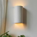 Handmade white ceramic wall sconce | textured clay wall lamp | artisanal wall light product logo
