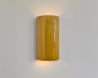 Handcrafted ceramic wall sconce | Handmade wall light - Cognac glaze - VINTAGE EDITION