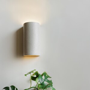 Handcrafted Speckled Beige Ceramic Wall Light - Modern Clay Lamp for Ambient Lighting