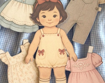 Printable Paper Doll and coloring book set: DIY Cut-Out (Digital Download)