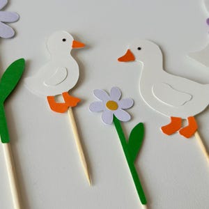 Gans und Gänseblümchen Blumen Party Dekoration für Süßigkeiten oder Cupcakes - Ideal für Babyparty, ersten Geburtstag oder Frühlingsgartenparty Dekoration
