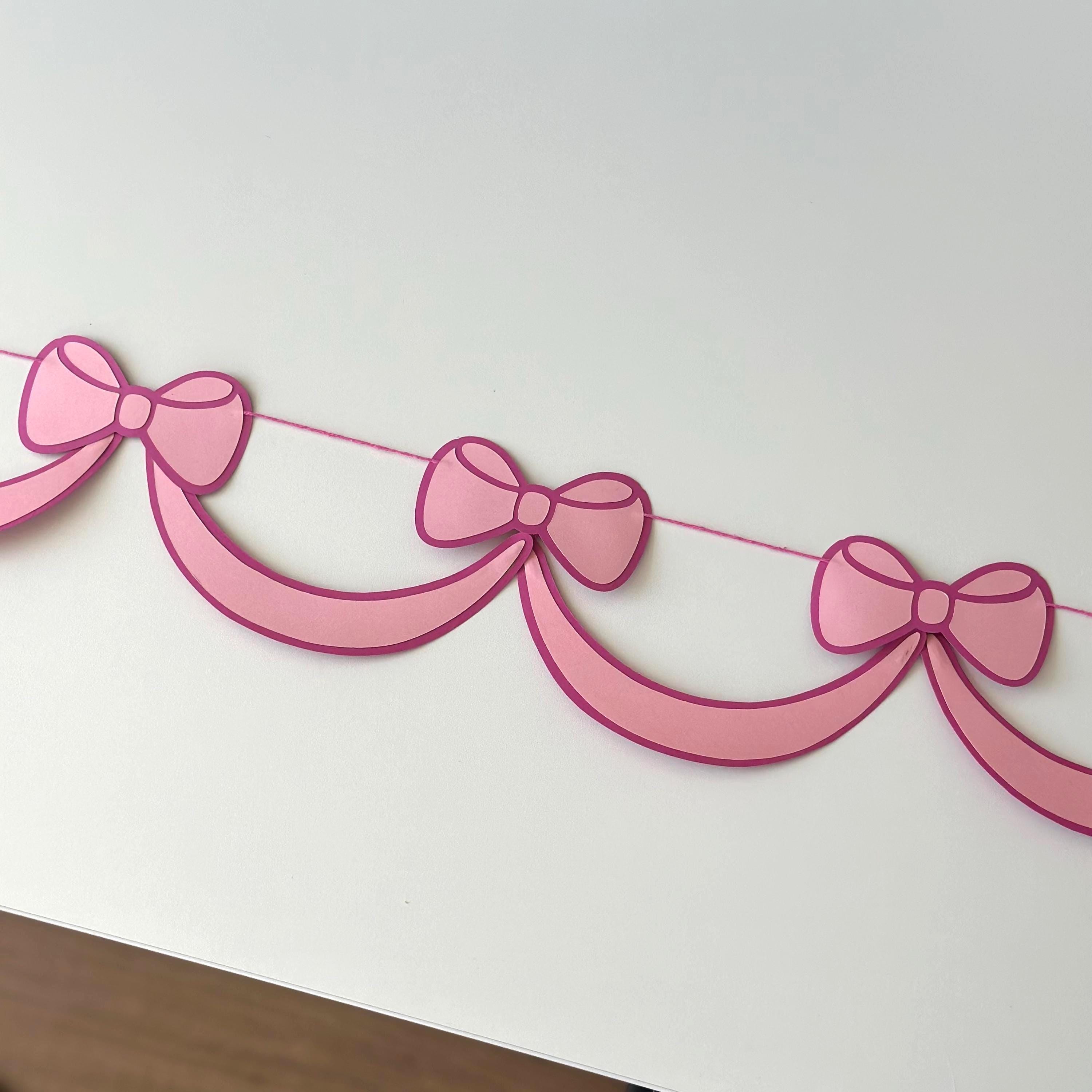 Guirlanda De Laço Rosa: Faixa De Fita De Papel Feita à Mão, Decoração Para  Chá De Bebê - Etsy, image size:3000x3000