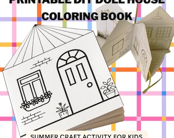 Livro de colorir imprimível de casa de bonecas: artesanato de casa de papel 3D (download em PDF)