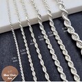 925 Sterling Silver Rope Chain Necklace,Real Silver Chain,Silver Jewelry Chain Necklaces For Women And Mens ,Choker Chain, Chain for Pendant