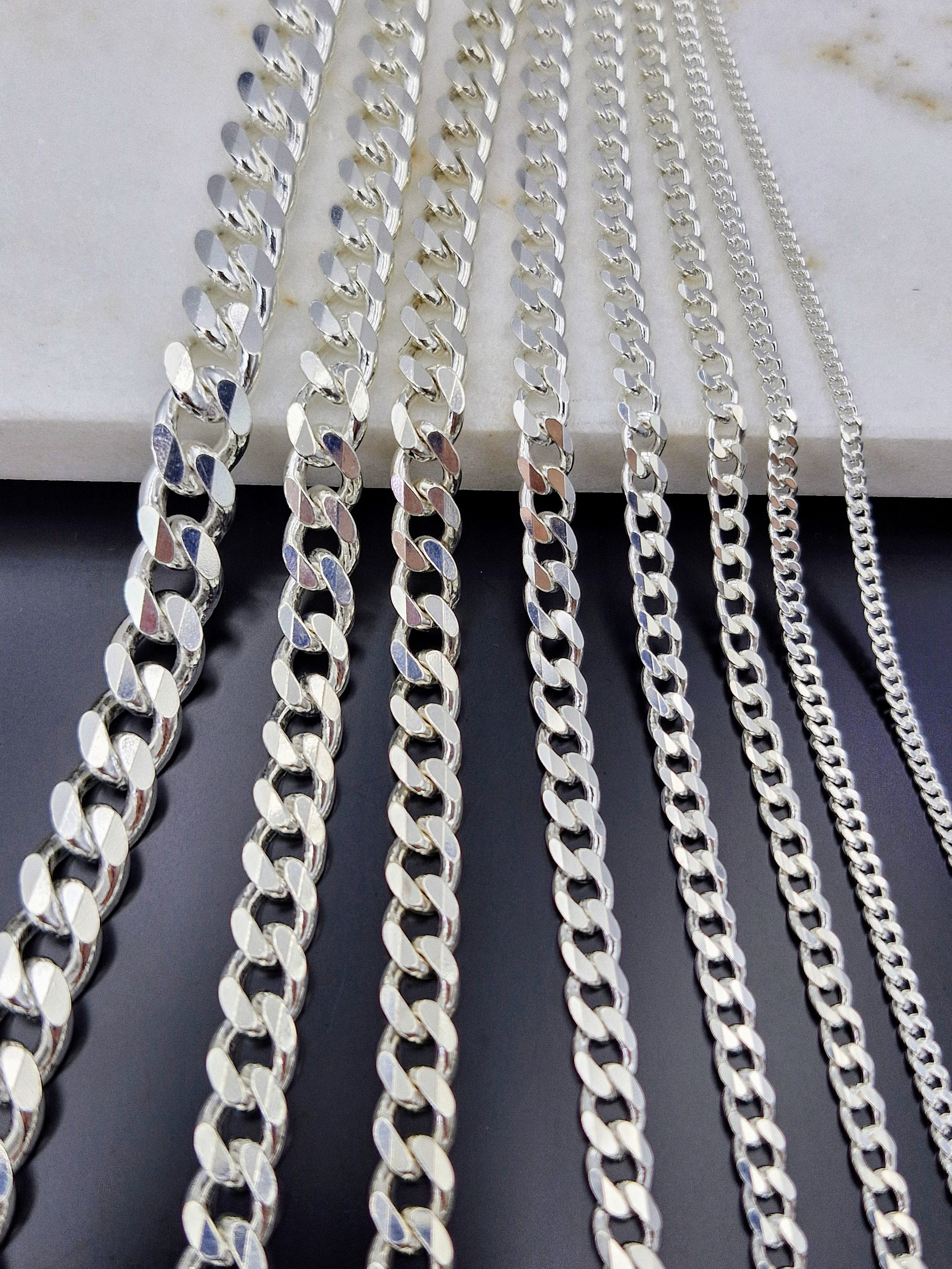 Collana Catena Maglia Quadrata 20 Pollici Argento Placcato 925 - Larghezza 4mm - Elegante