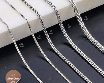 Oxidierte Sterling Silber Weizen Spiga Kette: Bali gewebte Halskette