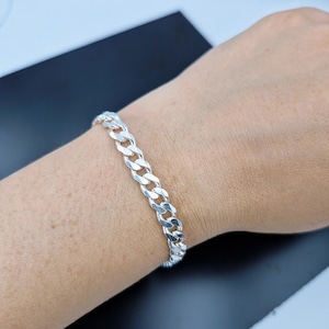 925 Silver Curb Link Bracelet, Curb  Chain Bracelet, Men Bracelet, Women Bracelet, Solid Silver Bracelet Gift For him, Gift for her