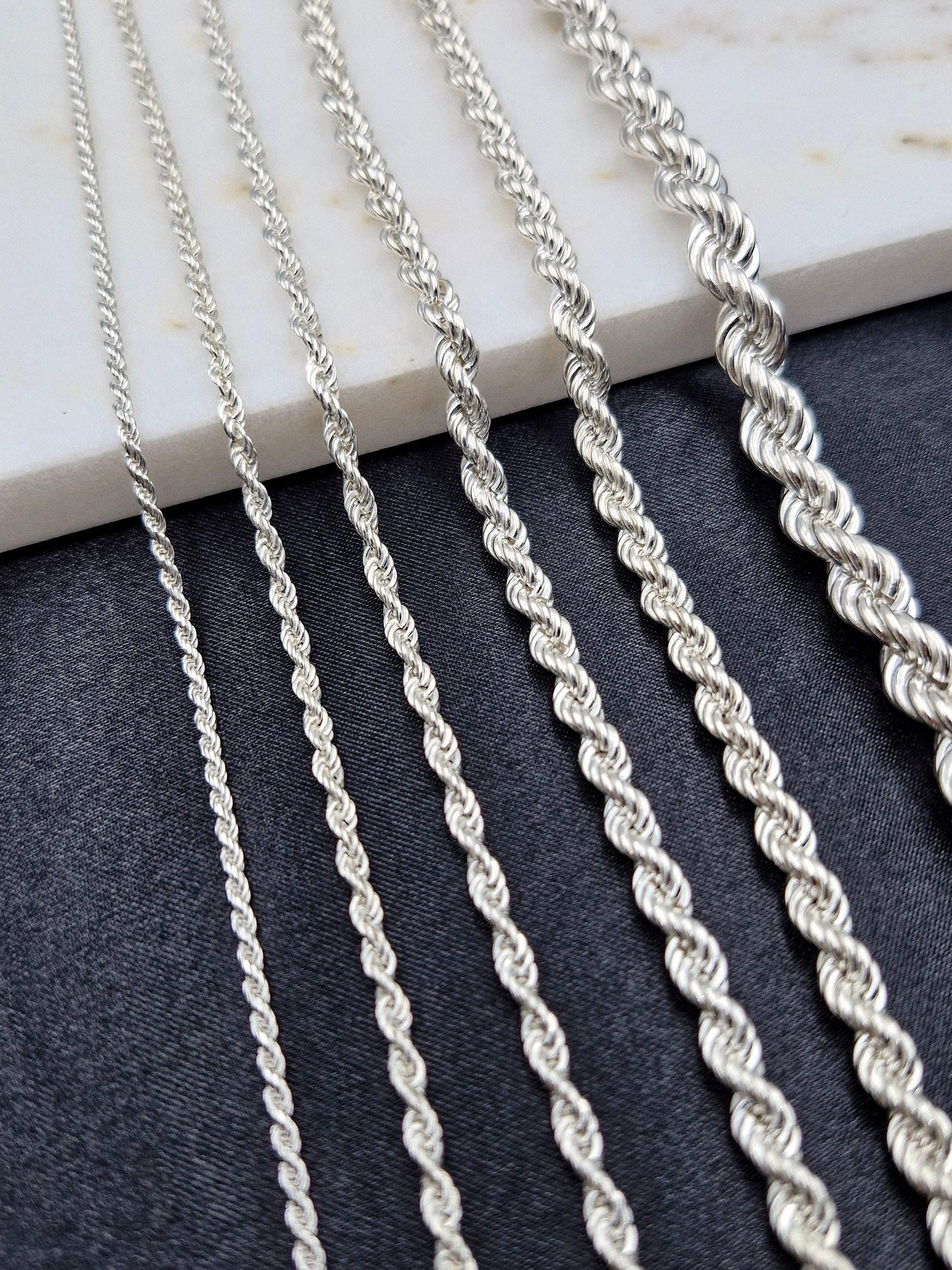 Buy 925 Sterling Silver Rope Chain Necklace: Women's and Men's