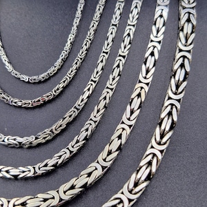 Handmade Sterling Silver Byzantine Chain Necklace - Bali Silver