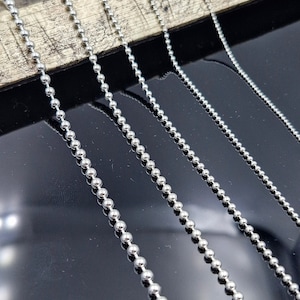 Silver Chain, Ball Bead Chain necklaces, 925 Sterling Silver Solid Chain , Choker Chain Necklaces, Chain for Pendant, Dog Tag Necklace