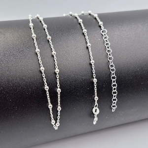 Sterling Silver Satellite Chain: Dainty Bead Necklace