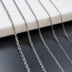 Handmade 925 Sterling Silver Anchor Chain Necklace, Black Cable Chain, Chain for Pendant, Choker Chain,Summer Jewelry, Gift for her