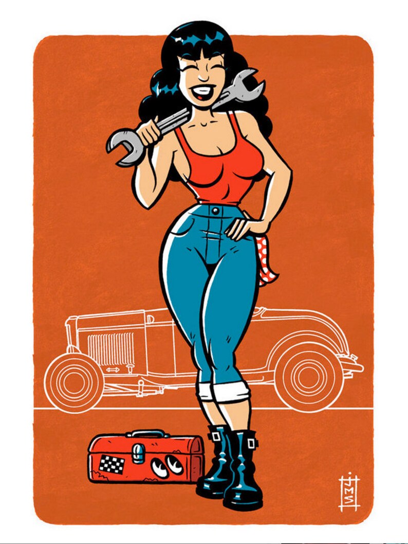 Hot Rod Bettie Mini Poster image 1