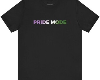 Camiseta con logotipo ombré PRIDE MODE de género no binario / Camisetas y tops suaves con degradado de género neutro e inclusivos LGBTQIA+