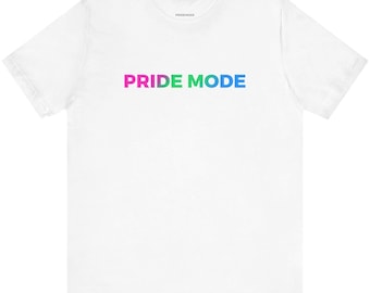 Camiseta con el logotipo degradado de PRIDE MODE polisexual / Camisetas y tops unisex suaves con degradado de orgullo polirromántico inclusivo y único