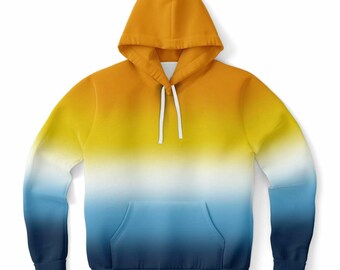 Sudadera con capucha Aroace Pride Ombre - Sudadera urbana con degradado de bandera del espectro asexual y aromático de género neutro