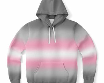 Sudadera con capucha Demigirl Pride Ombre para mujer, con degradado de bandera no binaria y género fluido, estilo urbano neutro