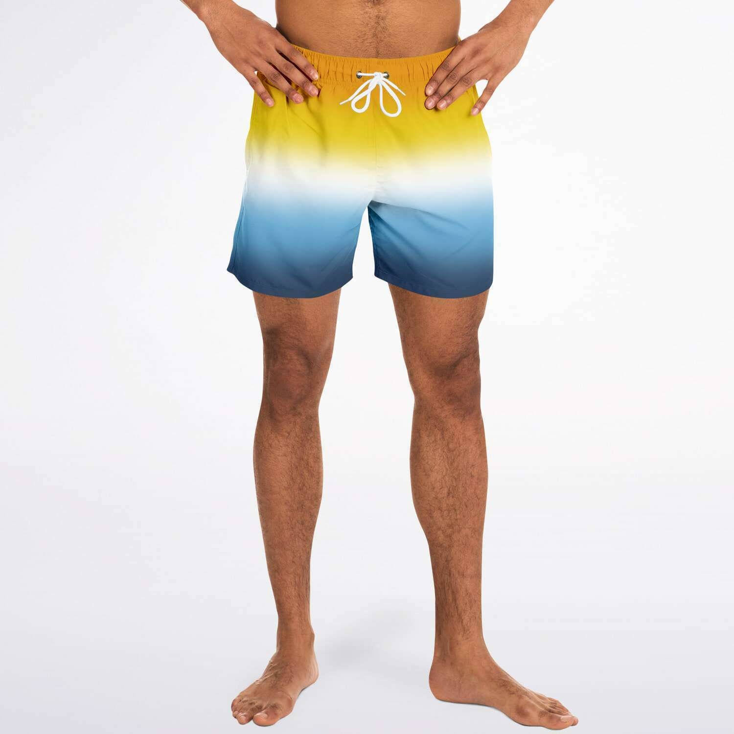 Aroace Pride Ombre Swim Shorts With Pockets | Subtle Aro & Ace Spec ...