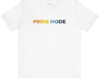 Camiseta unisex con logo degradado PRIDE MODE de Aroace, inclusiva, única, asexual, aromática, con espectro, orgullo, degradado, suaves y remeras
