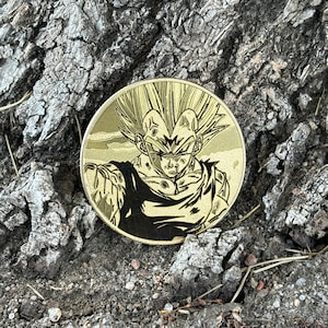 DBZ 3/5 Majin Vegeta and Super Saiyan 3 Goku coin