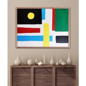 Original hand-painted artwork, Painting on Canvas, Acrilyc Primitive Painting Canvas, Wall Art Original Painting, Abstract Shape Silhouette