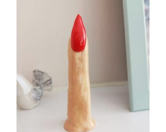 Handmade Ceramic Witch Finger Ring Holder: Unique Jewelry Display