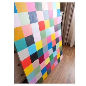 Painting on Canvas, Acrilyc Rubic Square Painting Canvas, Original Wall Art Modern acrylic painting, hand-painted artwork