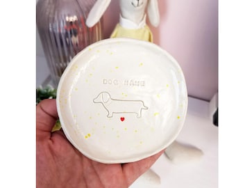 Plato de anillos para mascotas personalizado: Porta joyas de cerámica personalizado