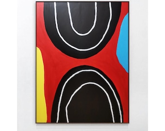 Original Abstract Acrylic Painting on Canvas: Figurative Silhouette Art