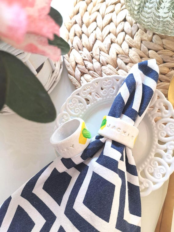 Personalized Ceramic Napkin Ring: Handmade, Engraved Family Gift