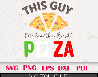 Pizza Guy SVG, Italiaans eten, PNG, Cricut Cut-bestand (digitaal bestand .)
