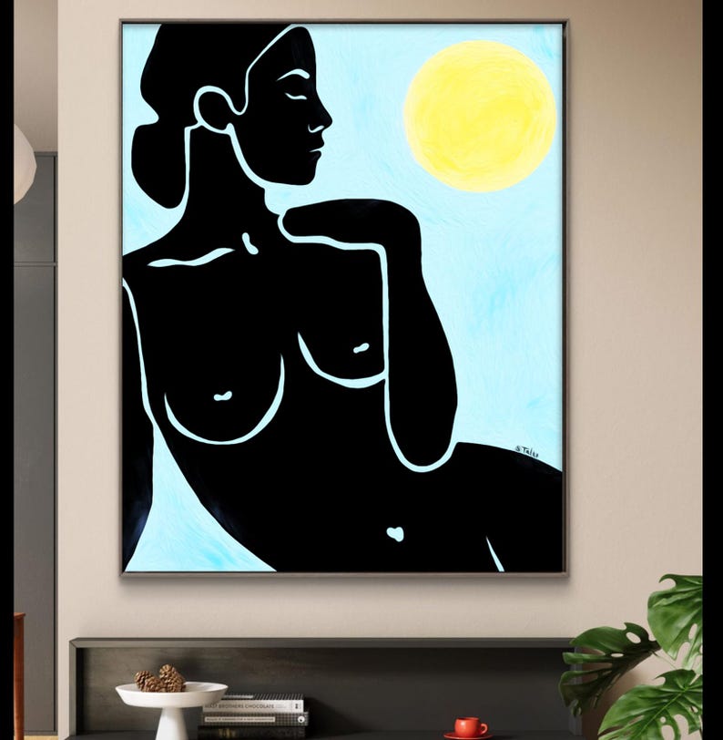 Original Abstract Woman Body Painting: Large Figurative Canvas Art - Etsy