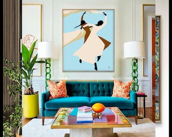 エレガントな女性の背面キャンバス絵画3Dテクスチャ女性像油絵モダン