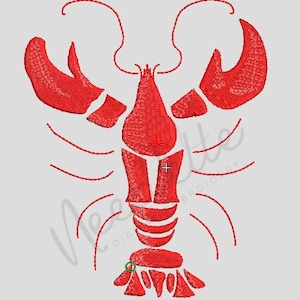 Red Lobster Embroidery File – Machine Embroidery Design – Instant Digital Download