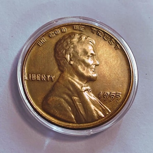 Coin 1955|55 Double Die Lincoln Cent || Commemorative US coins for coin collectors||Old Coins Gifts