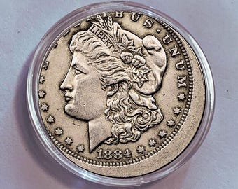 Moeda Comemorativa de 1 Dólar Morgan de 1884 com Erro de Cunhagem
