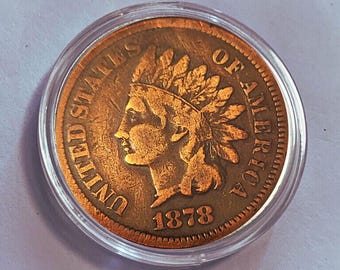 Moneta commemorativa da un centesimo con testa di indiano del 1878, regalo da collezione di monete statunitensi